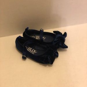Navy Velvety Girls dress shoes.
